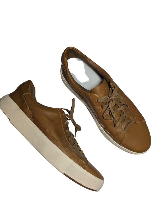 Kizik Vegas Unisex Brown Leather Lace Up Hands Free Sneakers Mens 15 Women 16.5 main image 4